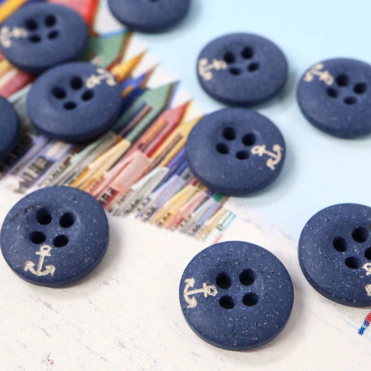 Buttons (Set of 10) - Hello Sailor | Recycled Poly | 10mm – Cloth Edit