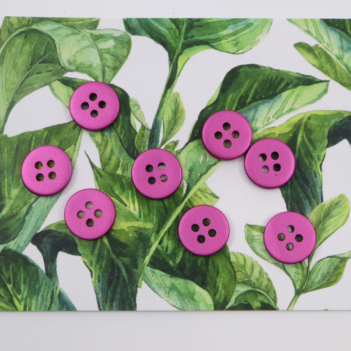 Shell Buttons Pink Buttons (Set of 8) - Metallic Bright Pink | Shell | 12mm – Cloth Edit